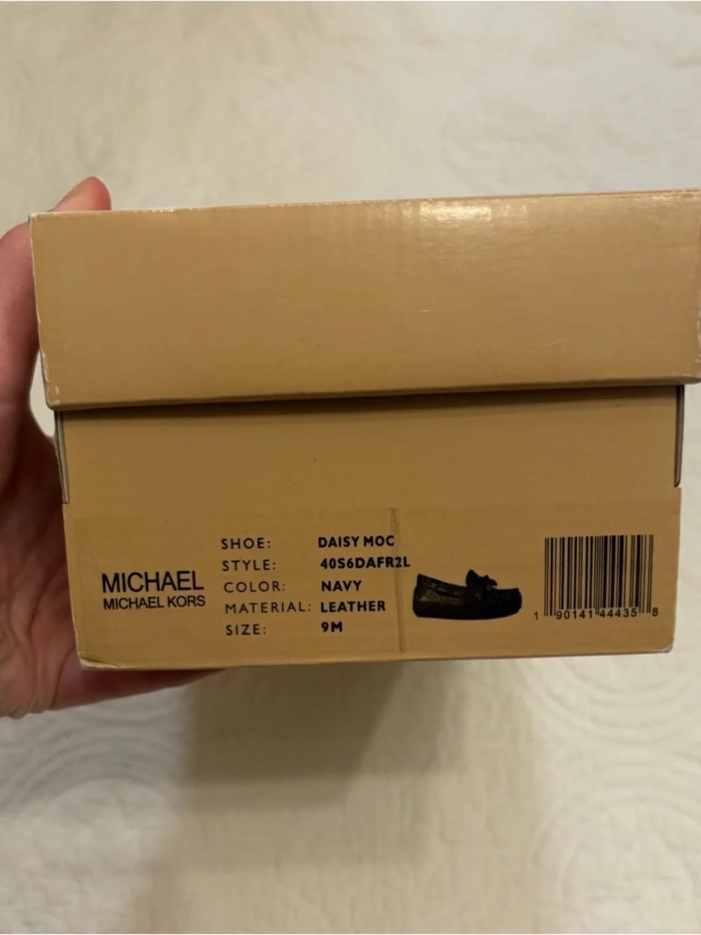 Michael Kore Navy Daisy Moccasin Flats w/Box